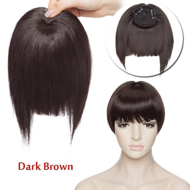 Clip-In Hair Bangs Extensions - Wispy, Natural, 9-inch Styles