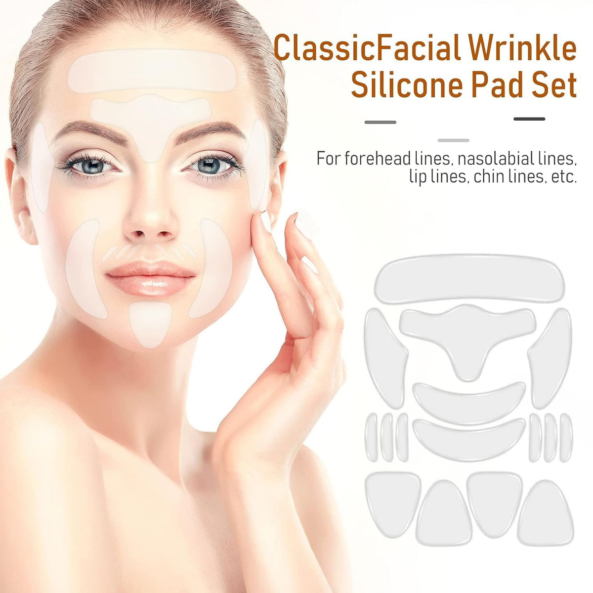 32 Pcs Reusable Silicone Face Mask & Anti-Wrinkle Patch Set