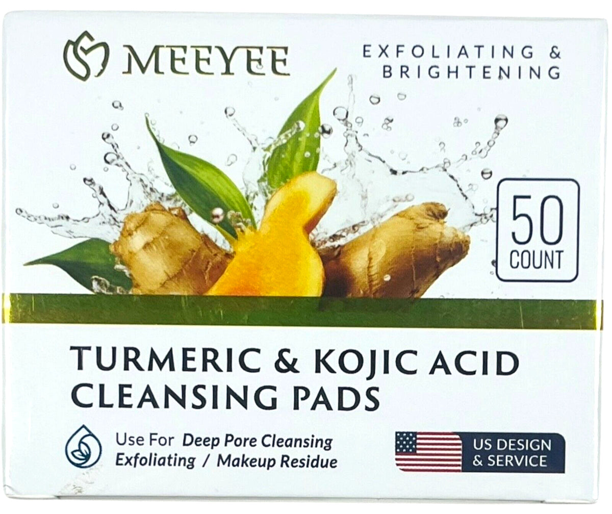 Turmeric & Kojic Acid Facial Cleansing Pads - 50 Count, Pack of 2