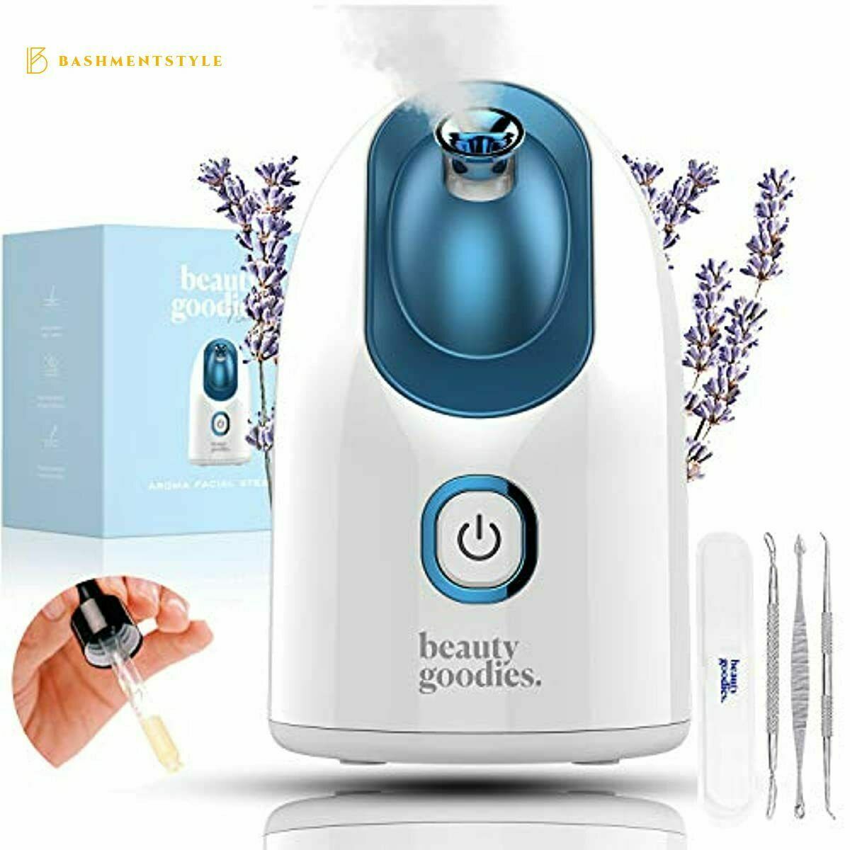 Nano Ionic Facial Steamer with Blackhead Remover Kit - Home Spa Skin Care