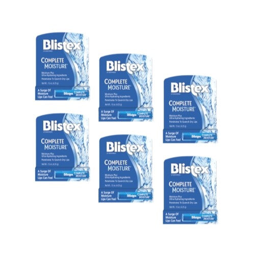 Moisturizing Lip Protectant Set - 6 Pack Blistex Complete Lip Balm 0.15 Oz