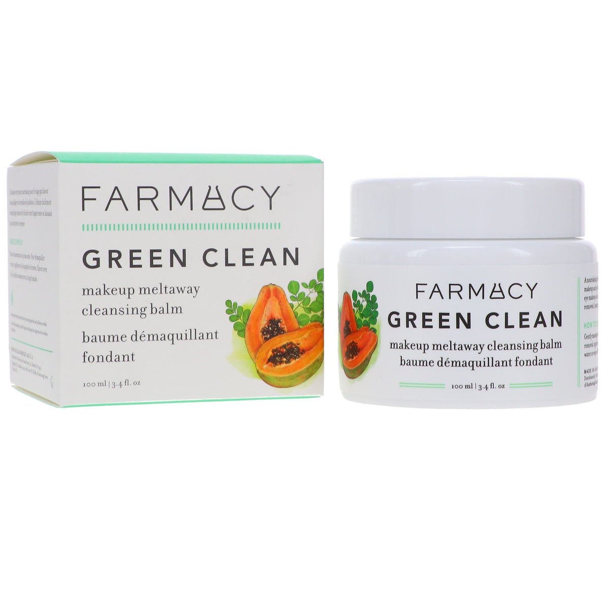 Green Clean Makeup Meltaway Cleansing Balm - 3.4 Oz Facial Cleanser