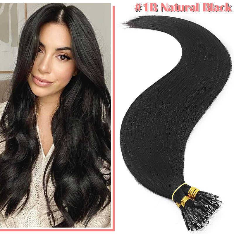Nano Ring Hair Extensions Set - Real Remy Human Hair Full Head Thick 150g