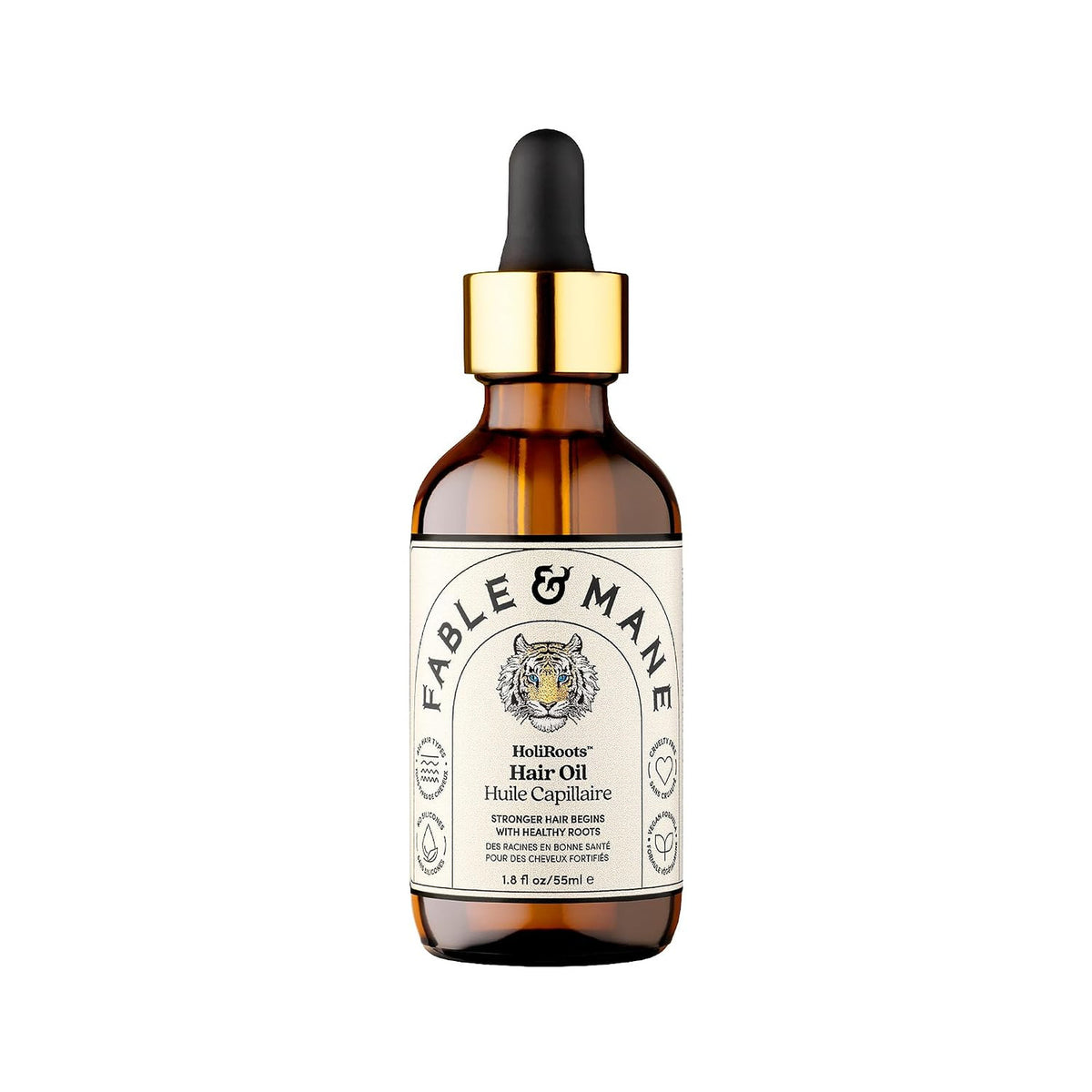 Natural Hair Oil & Serum for Damaged, Frizzy Hair - Ashwagandha & Castor, 1.8 oz