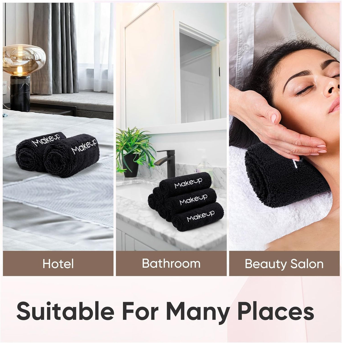 Reusable Microfiber Makeup Remover Cloths 6 Pack - Soft Face Cleansing Towels