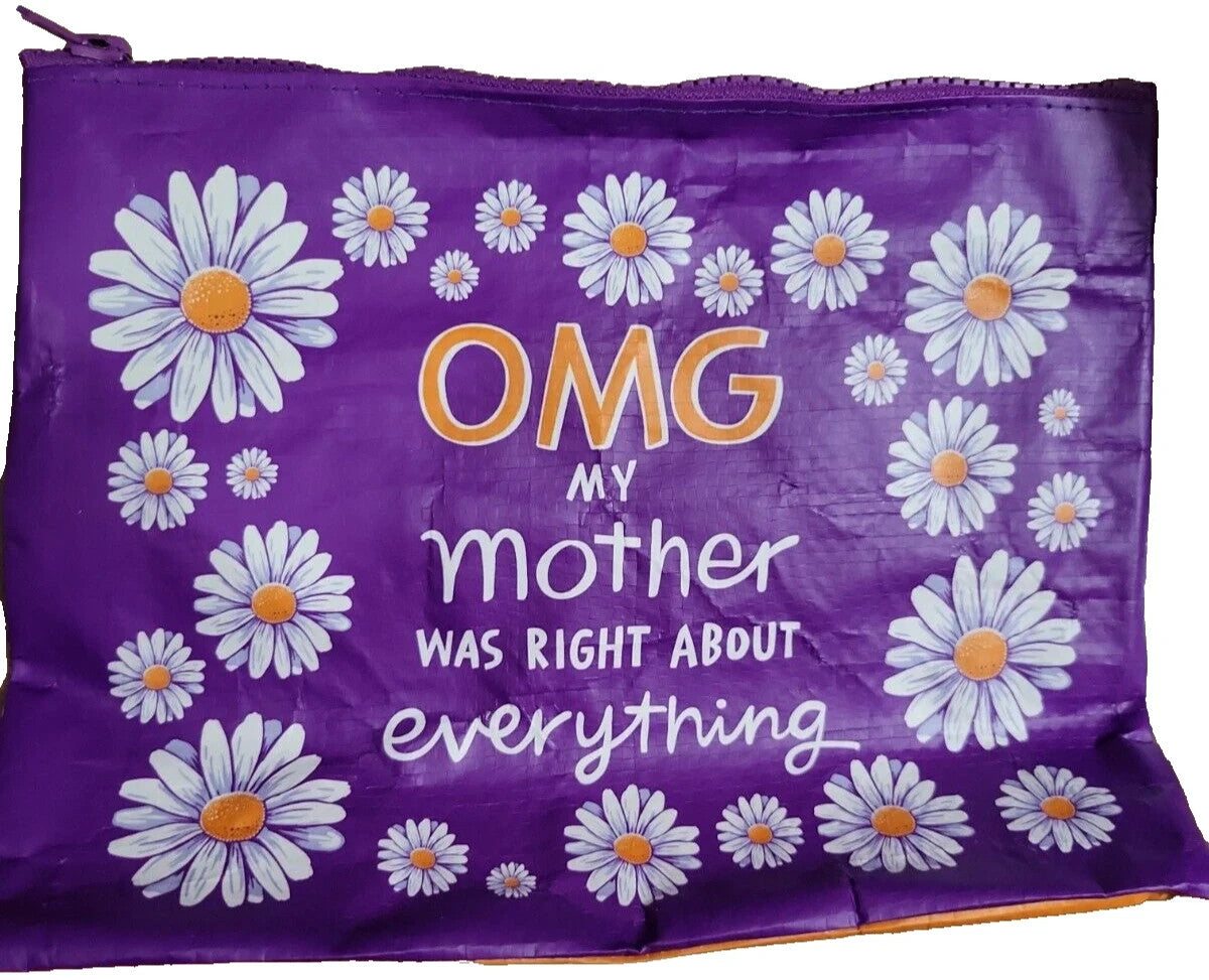 Personalized Zipper Pouch - Inspirational Mom Quote and Floral Design, 8x10 Inch