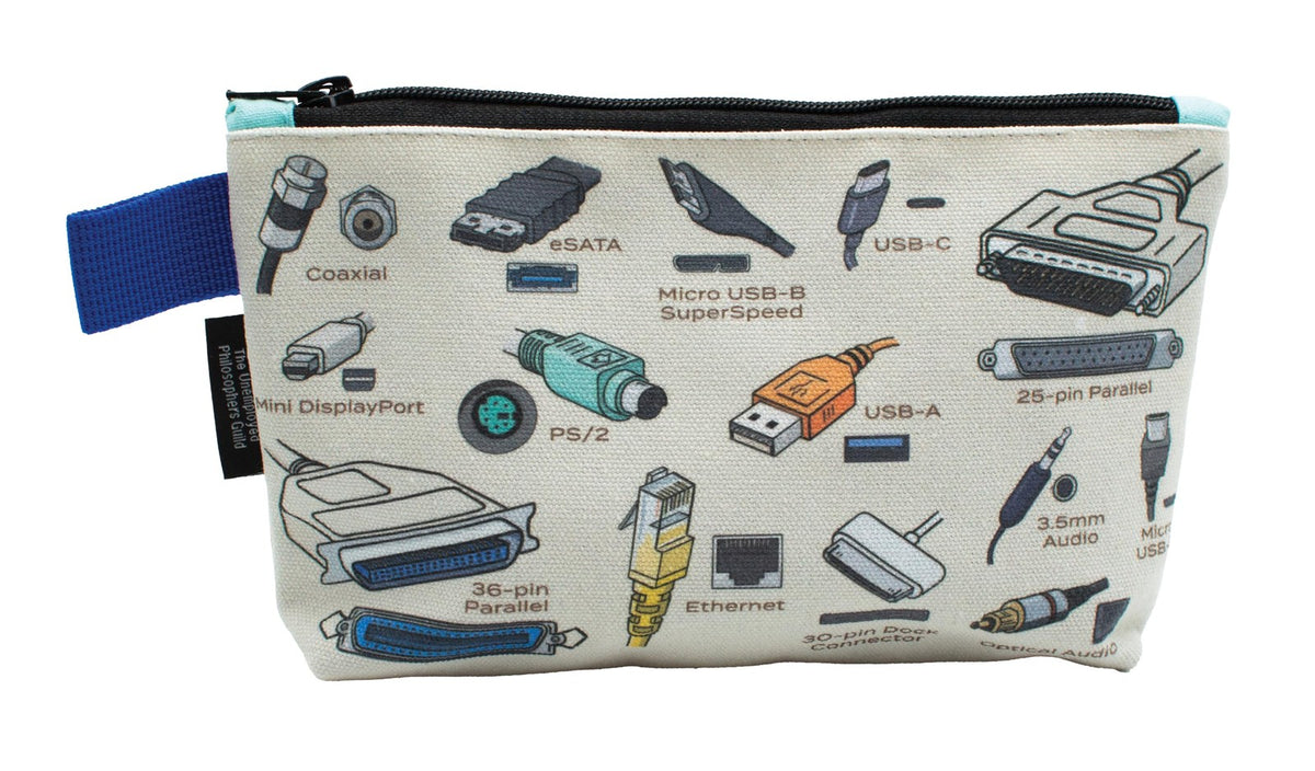 Cable Management Pouch - 9 Inch Canvas Zipper Bag for Electronics Accessories