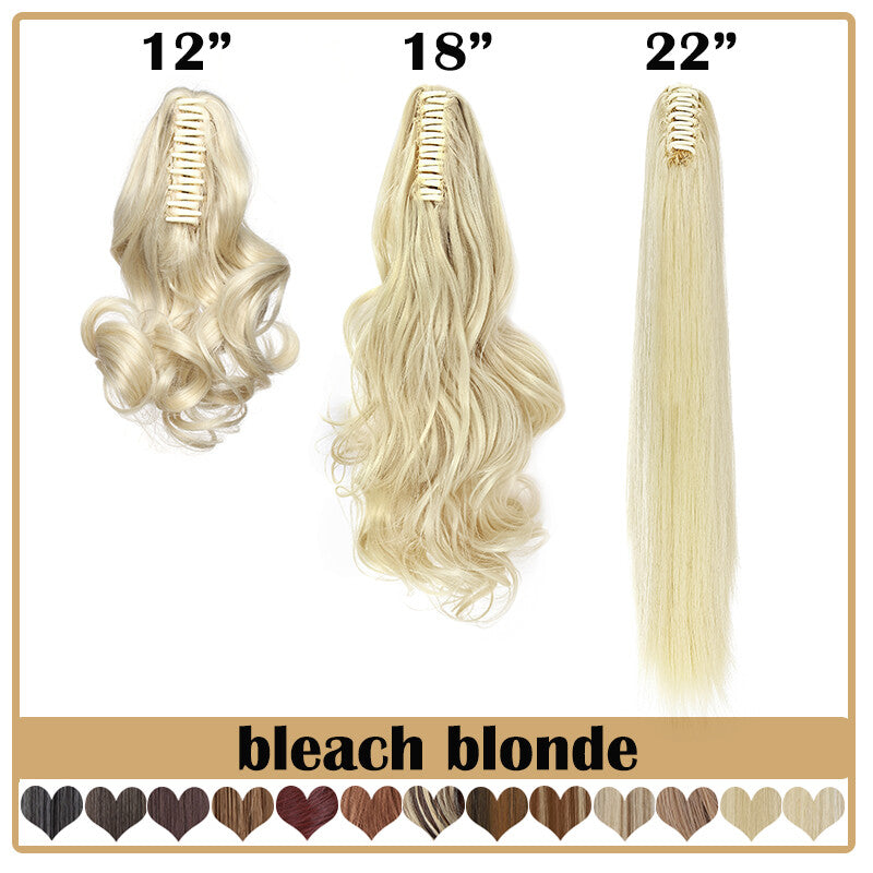 Extra Thick 12-Inch Clip-In Ponytail Hair Extension - Natural & Wavy