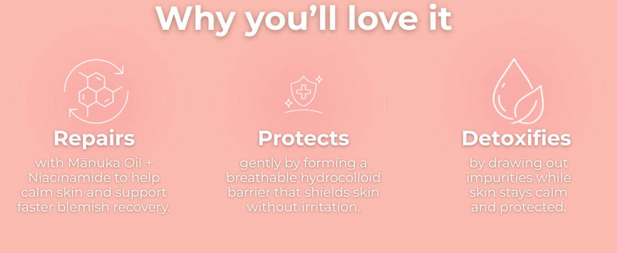 Teen Pimple Patches with Mānuka Oil & Niacinamide - 48 Clear Hydrocolloid Spots