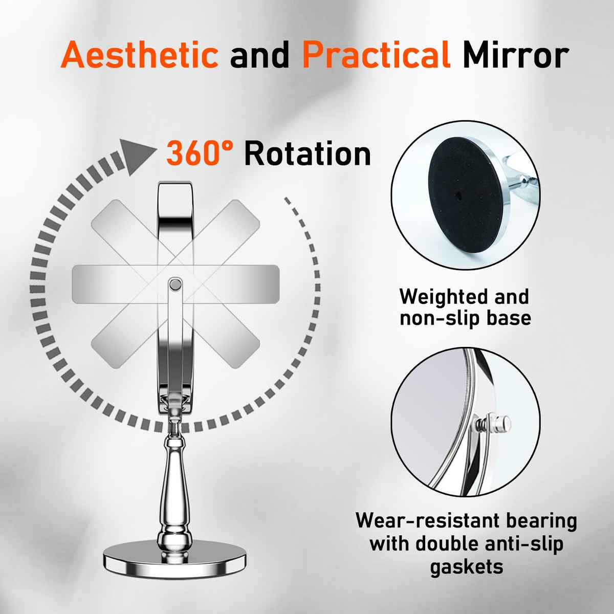 30X Magnifying Makeup Mirror - 7.6 Inch Double-Sided Vanity Mirror
