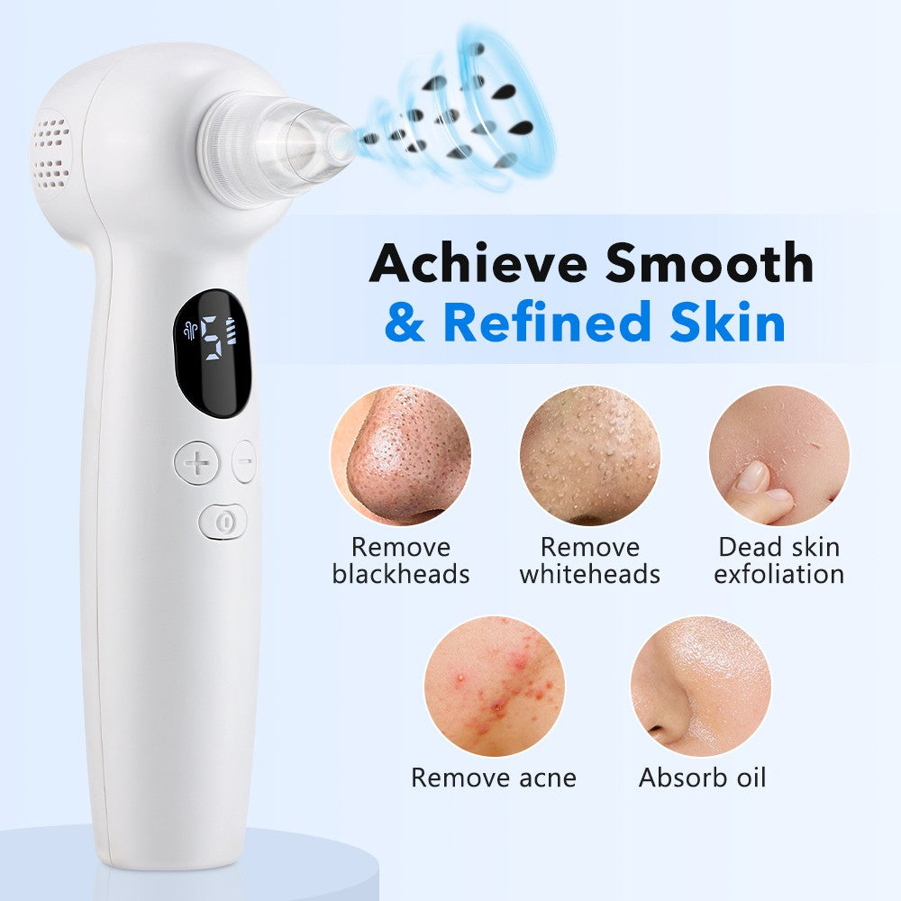 Electric Blackhead Remover Pore Vacuum with 4 Heads & Hot Compress