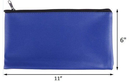 10 Pack Blue Bank Deposit Bags 11x6 Inch Water-Resistant Cash & Receipt Pouches