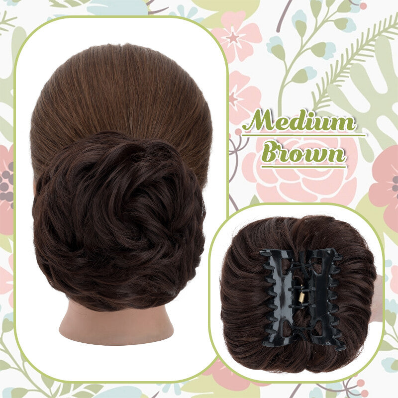 Messy Bun Claw Hair Clip Extensions - Curly Thick Updo Accessory
