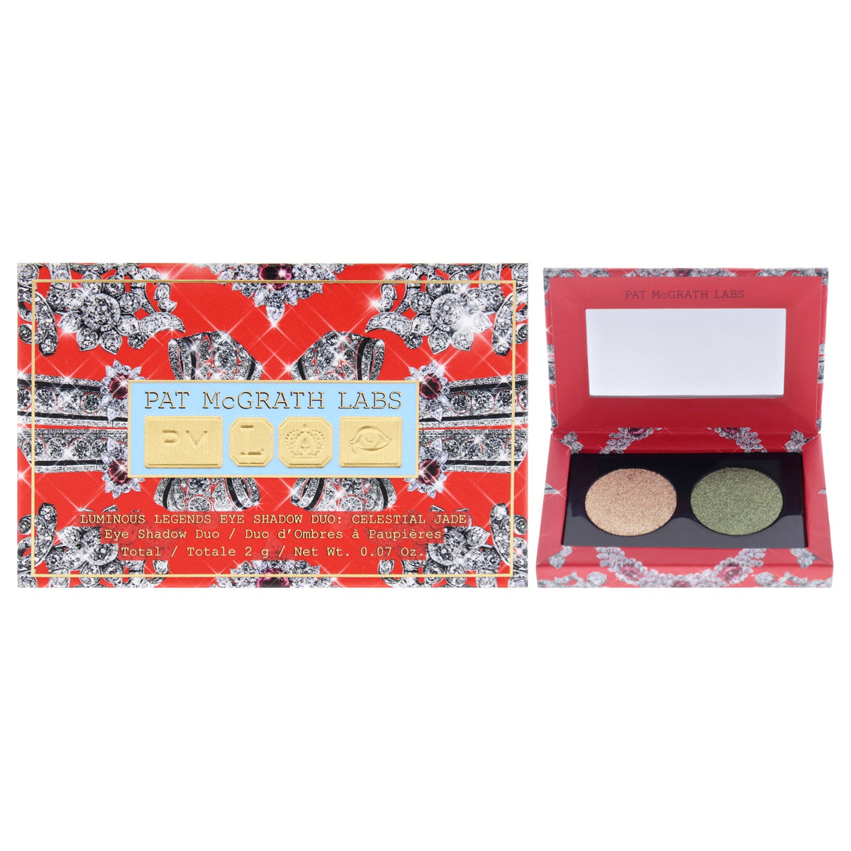 Eyeshadow Duo - Celestial Jade, Highly Pigmented & Blendable, 0.07 oz