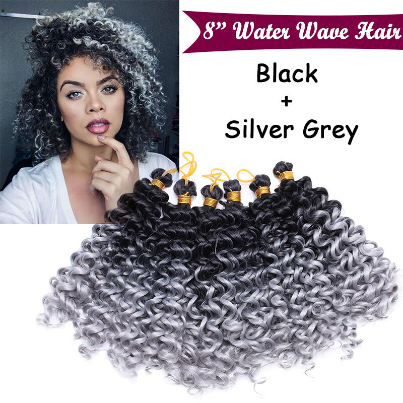 Water Wave Crochet Hair Extensions - Deep Curly Synthetic Braids, Multiple Lengths & Colors
