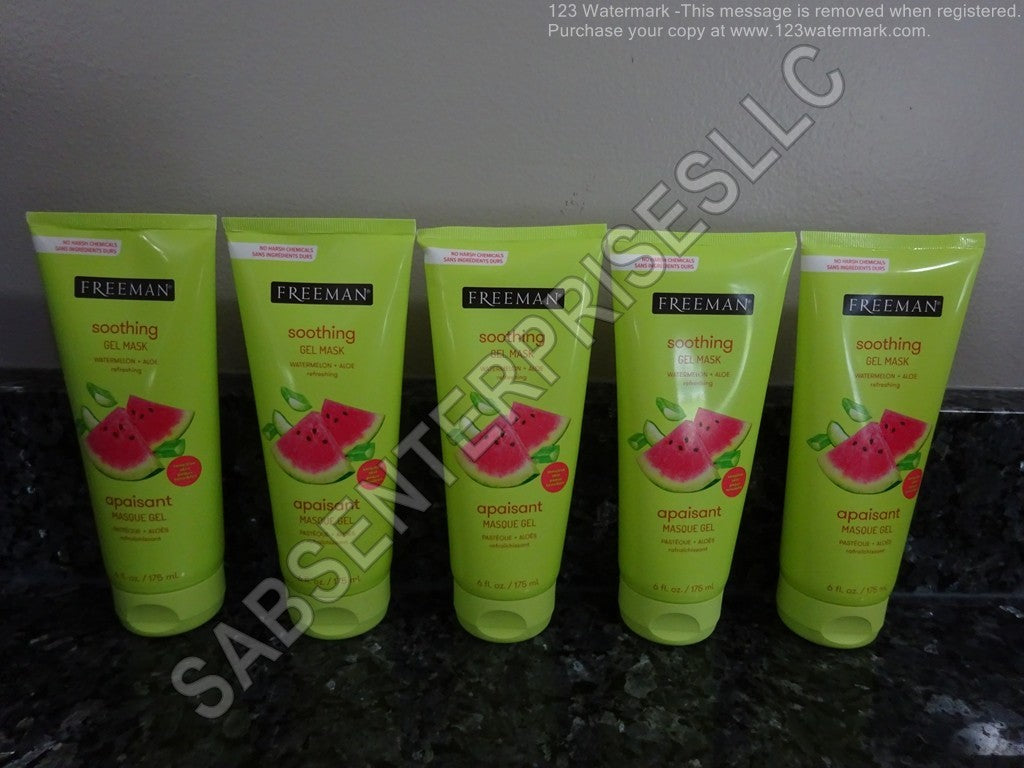 5 Pack Watermelon + Aloe Soothing Gel Mask, 6 oz Each
