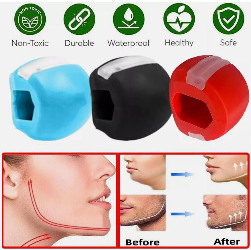 3 Pack Jawline Exerciser Balls for Face & Double Chin Toning - Men Women