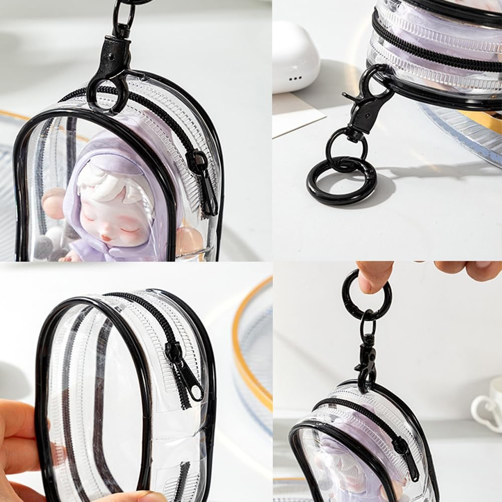 Mini Clear Cosmetic Bag Set - Waterproof Travel Pouch for Makeup, Coins, Keys, Cards