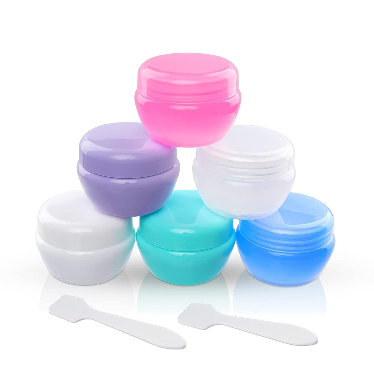 Travel Refillable Plastic Jars Set - Leak-Proof Cosmetic Containers for Creams & Lotions, TSA Approved, 6 Pieces