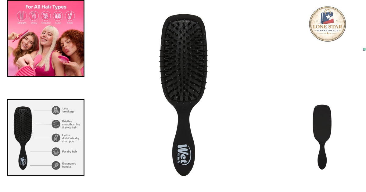 Shine Enhancer Hair Brush for All Hair Types - Detangling & Frizz Control