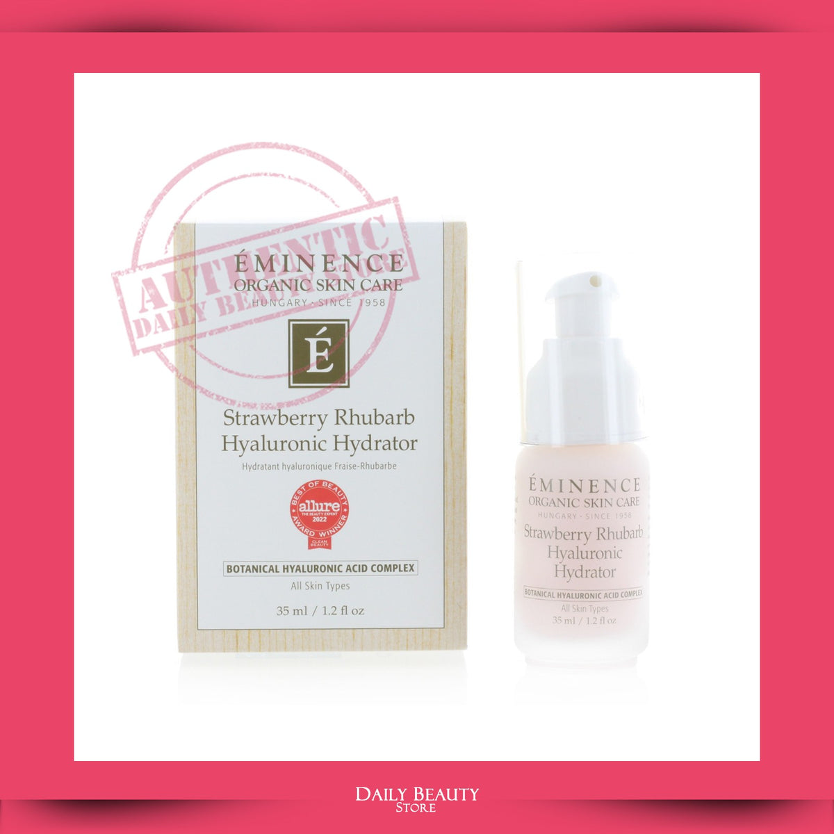 Hydrating Facial Moisturizer with Hyaluronic Acid & Botanical Extracts – Vegan, 35ml