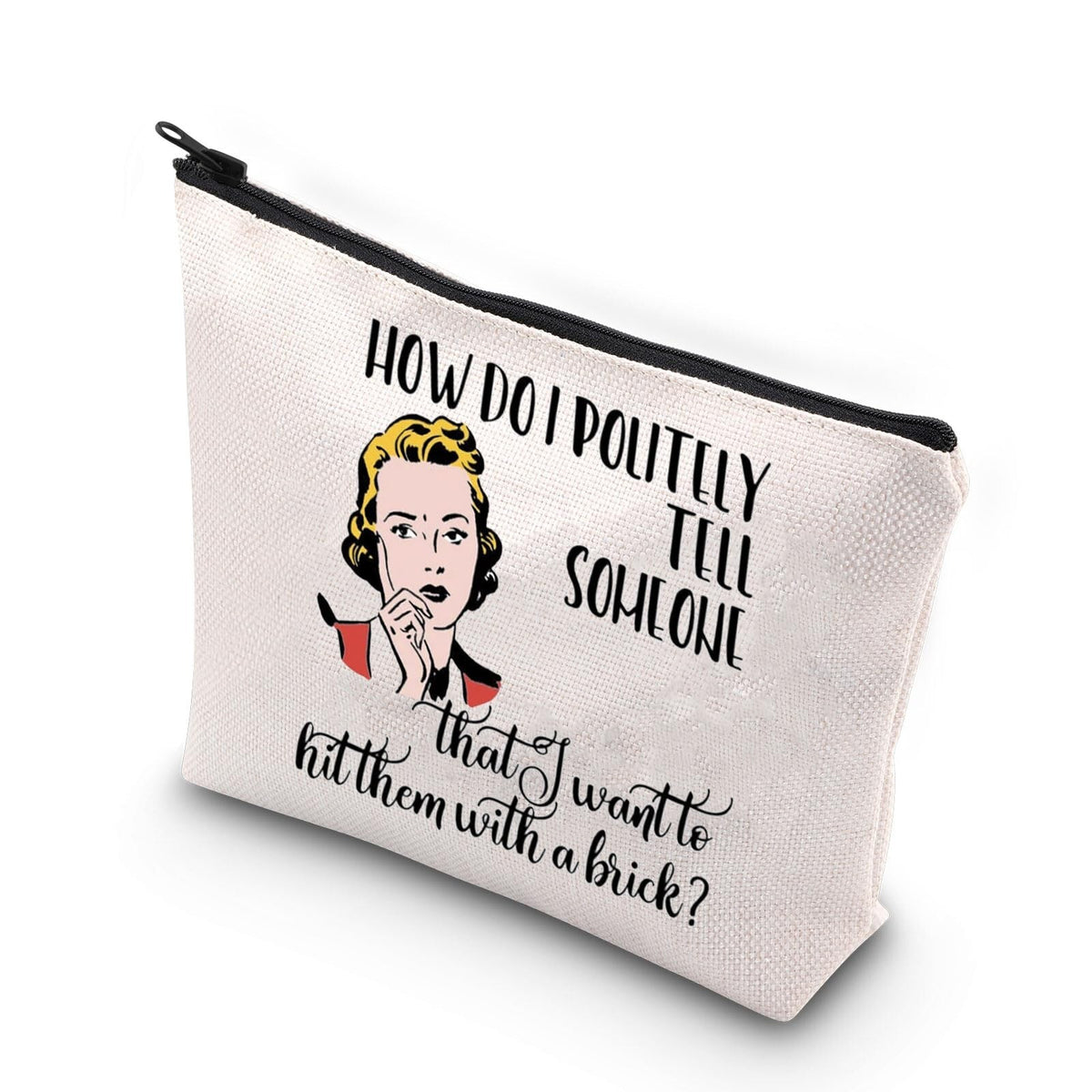Retro Style Sarcastic Housewife Cosmetic Bag - Vintage Makeup & Travel Organizer