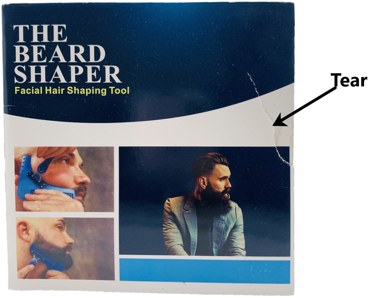 Beard Shaping Tool for Precise Lineups & Symmetry - Blue 7-in-1