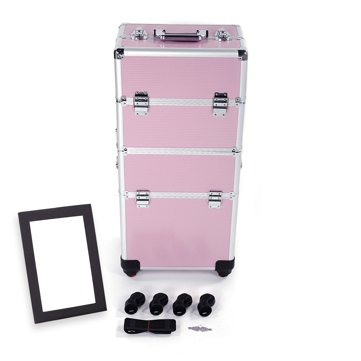 Large Capacity Travel Cosmetic Trolley Organizer with 360° Swivel Wheels