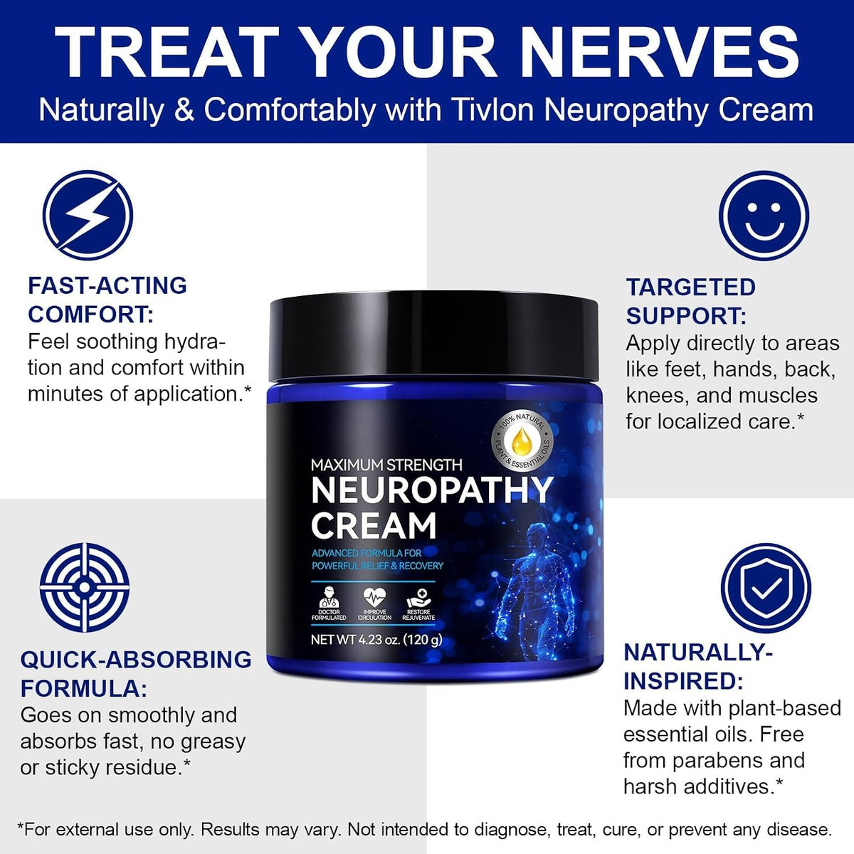 Neuropathy Cream Extra Strength - Nerve Relief for Feet, Legs & Hands