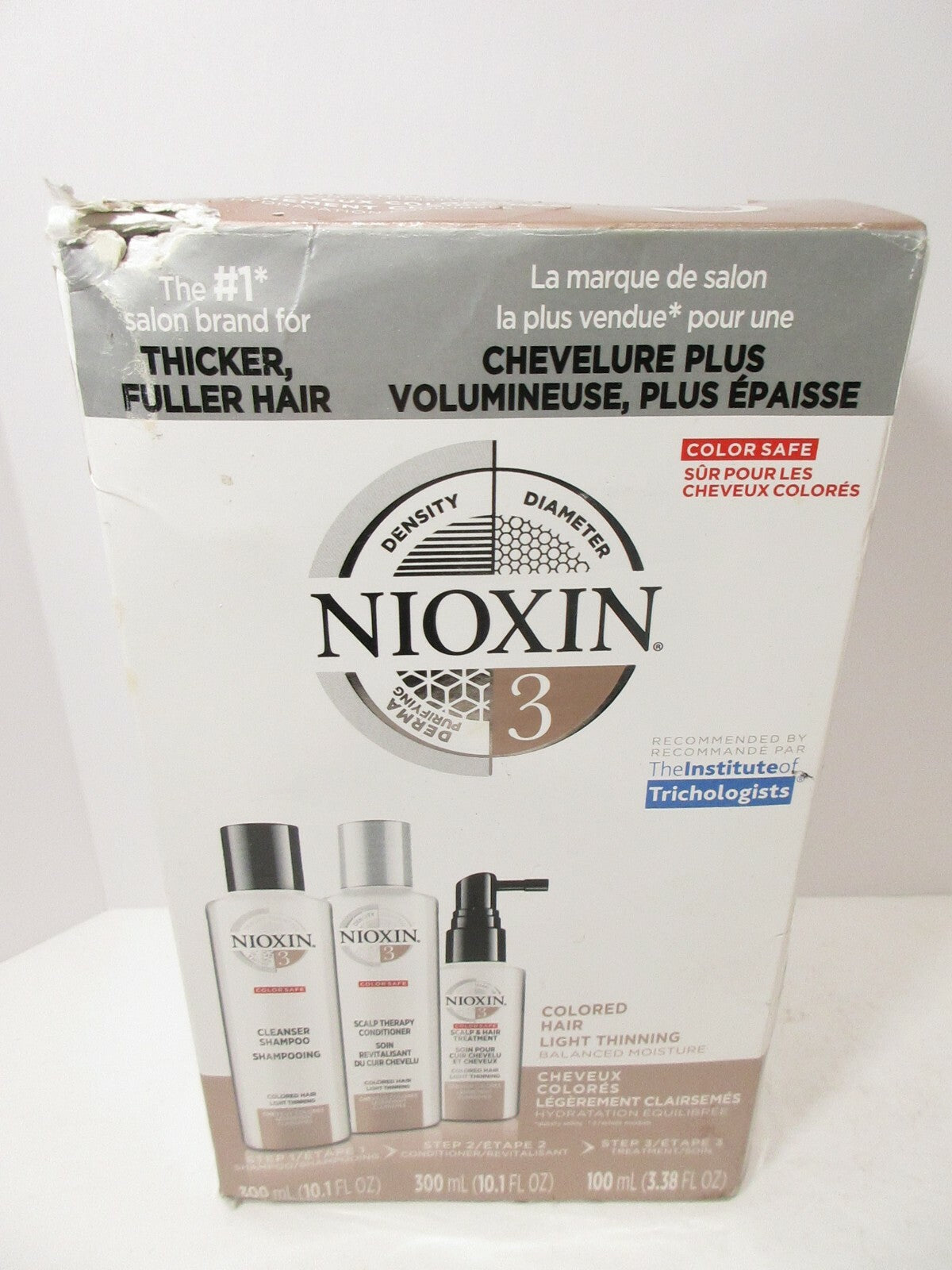 Nioxin 3 Colored Hair Light Thin 3pc Shampoo, Conditioner, Treatment