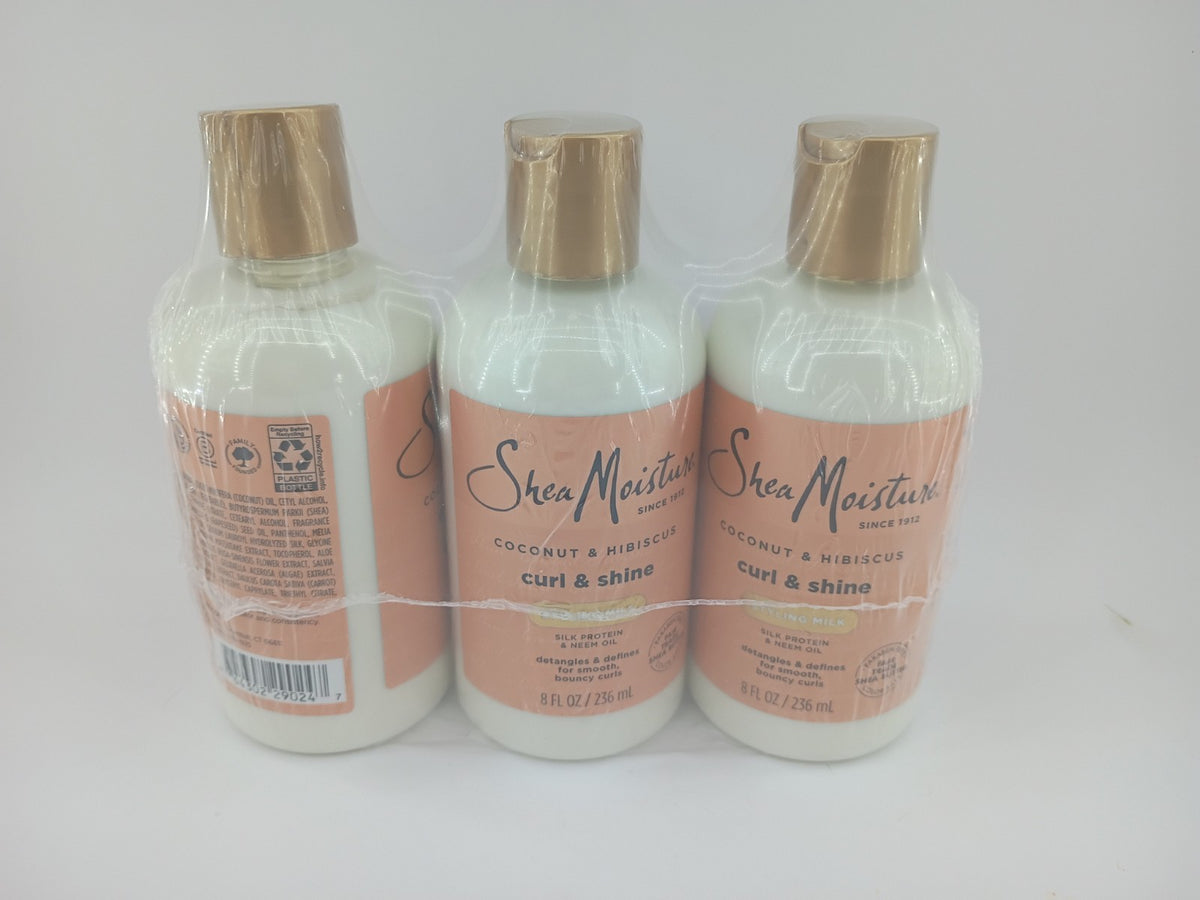 Curl & Style Milk with Coconut & Hibiscus - Hydrating Leave-In Conditioner, 8 fl oz, Pack of 3