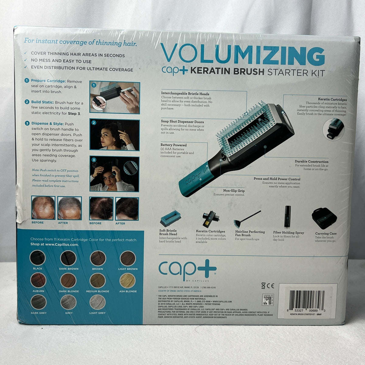 Capillus Cap+ Volumizing Keratin Brush Starter Kit