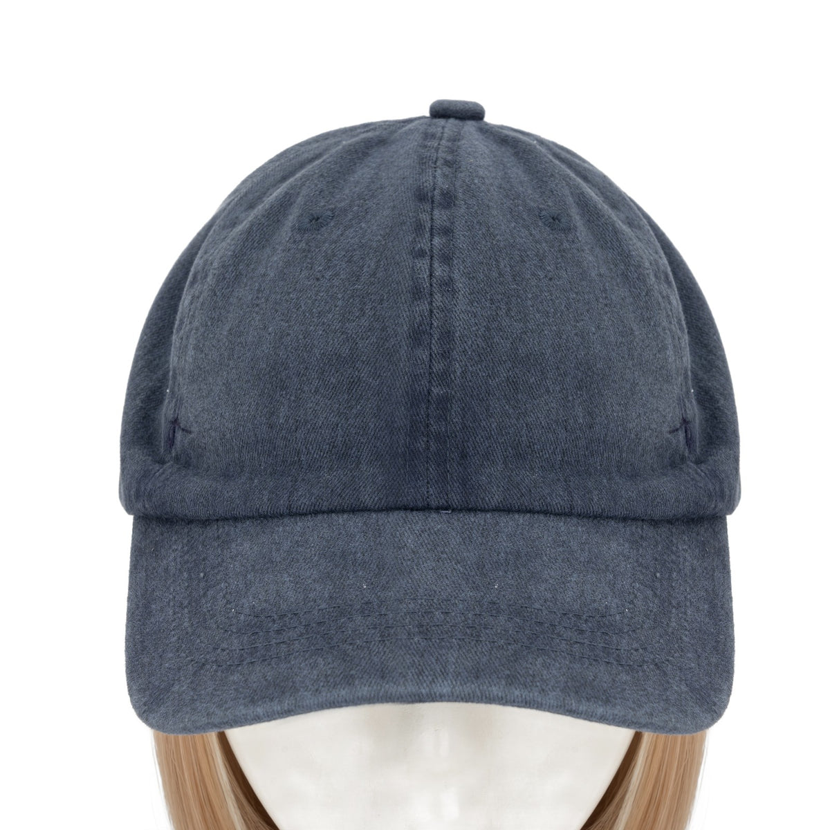 8-Inch Curly Baseball Cap with Synthetic Ponytail Hair Extensions - Natural Look