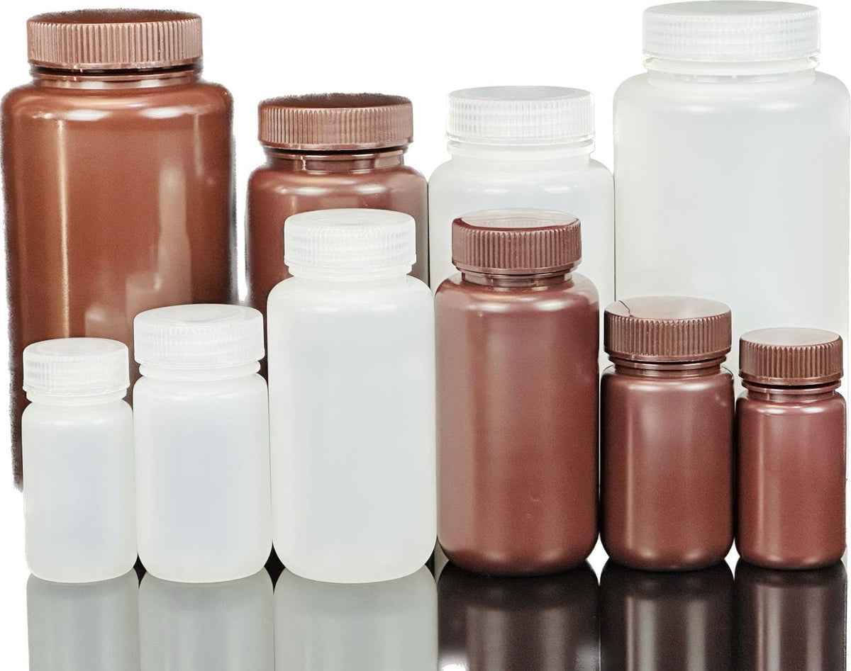 24 Pack 125ml Narrow Mouth HDPE Plastic Reagent Bottles with Caps