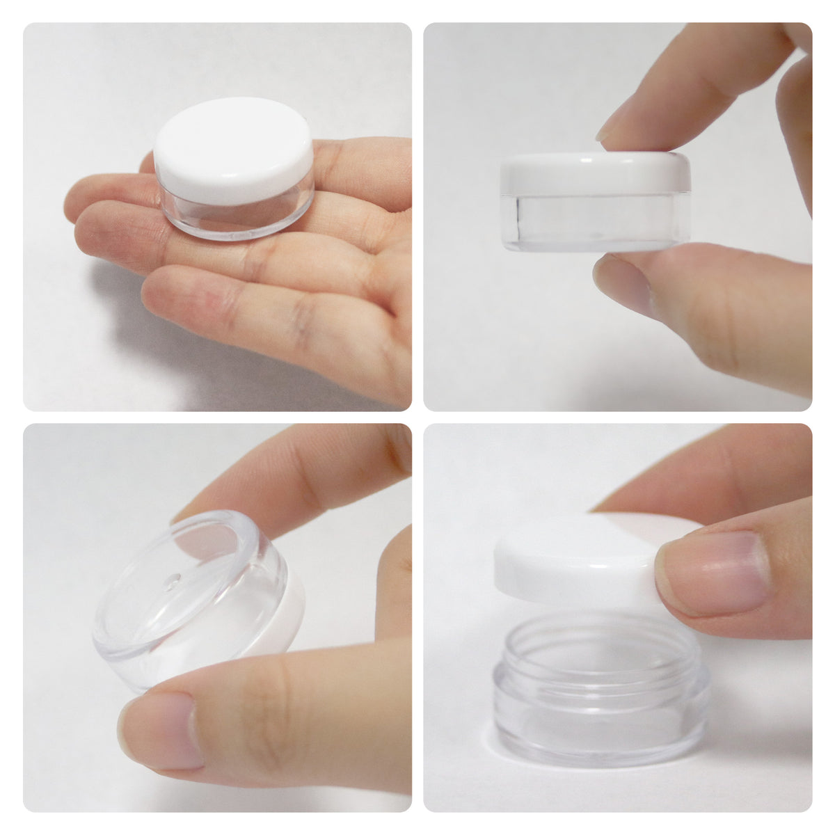 Clear Cosmetic Jars Set - 200 Pieces, 5g/5ml for Makeup & Lip Balm