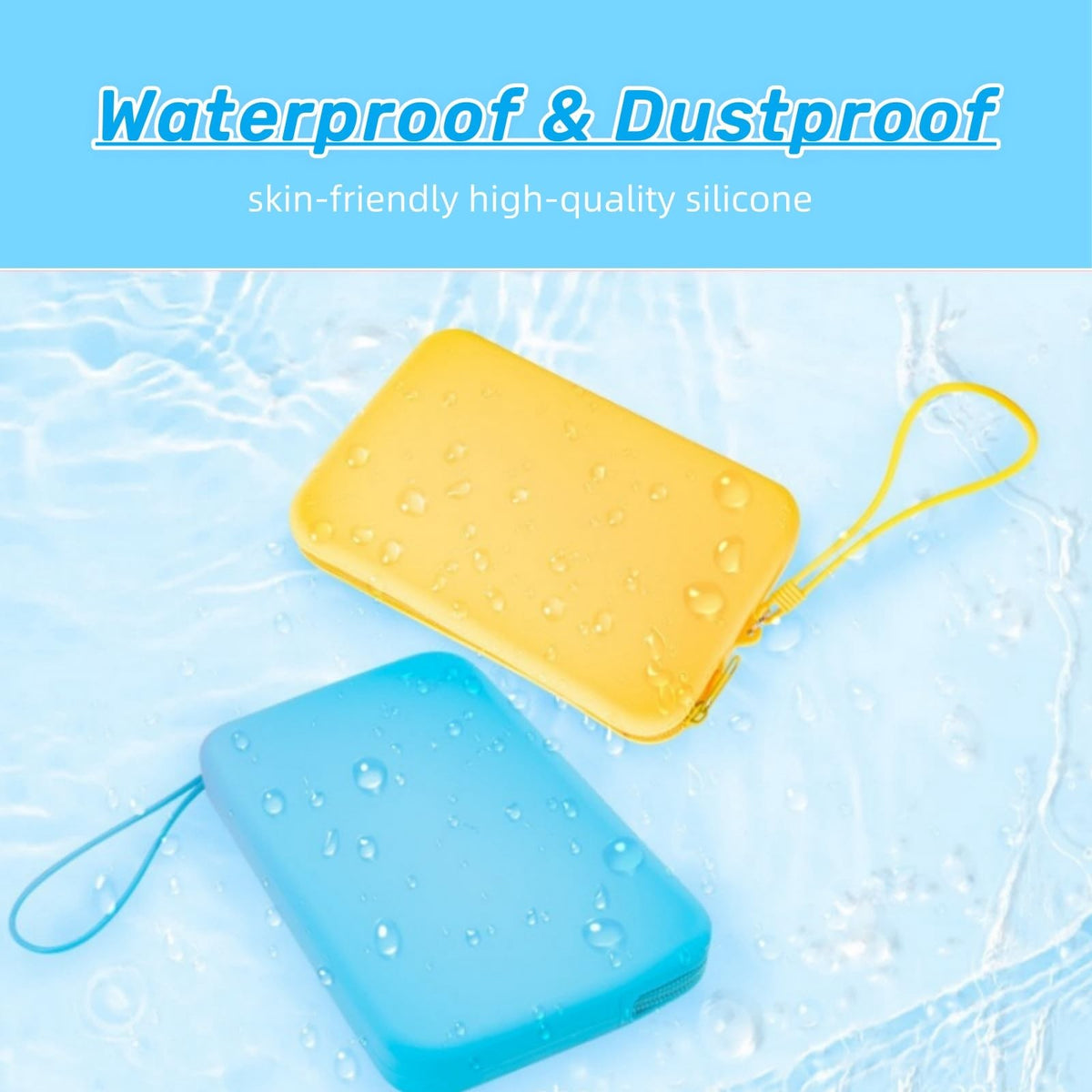 Silicone Makeup Toiletry Pouches 4 Pack Rainbow - Travel Cosmetic Bags