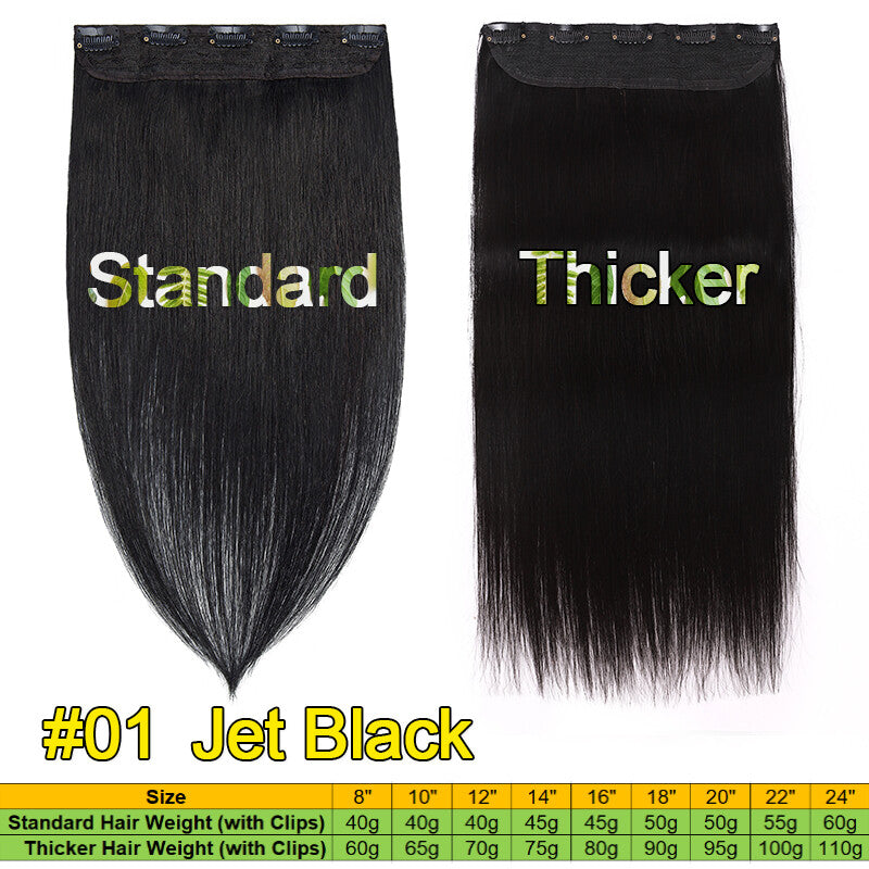 Clip-In Human Hair Extensions Full Head Wavy or Straight, Remy Hair