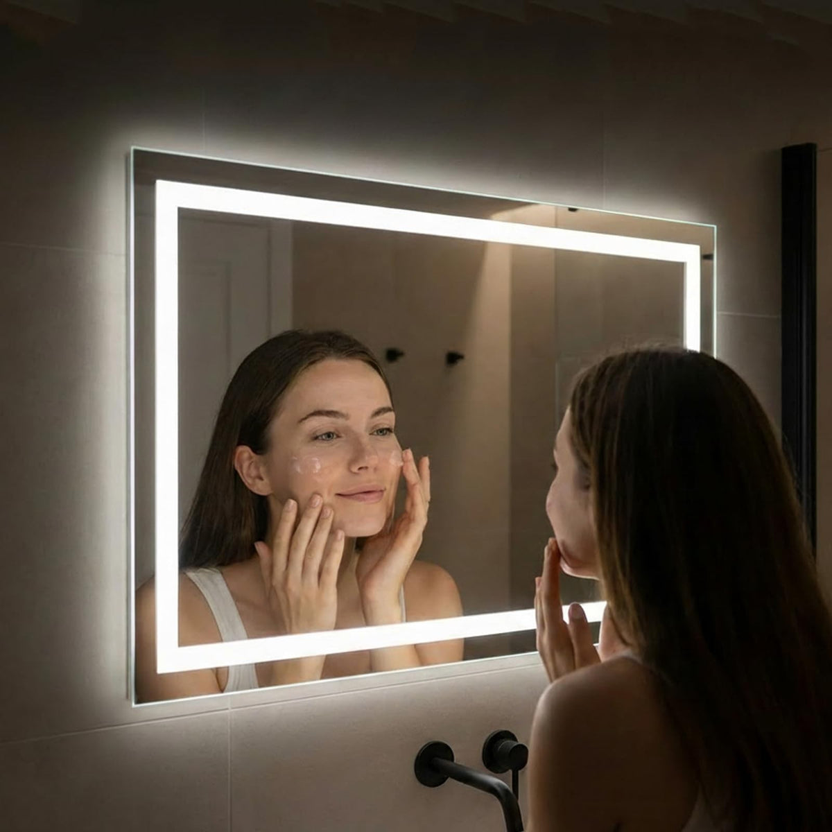 24x32 Inch LED Bathroom Mirror with Lights, Anti-Fog Wall Vanity Mirror