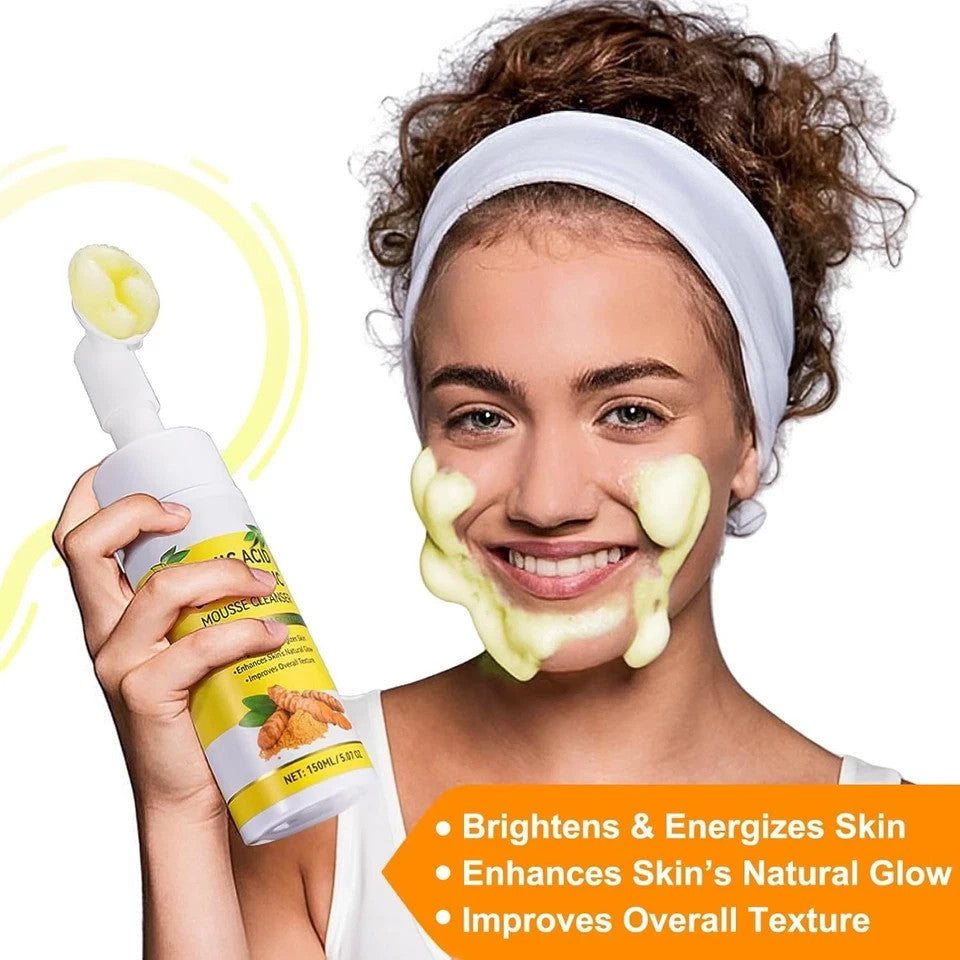 Turmeric & Kojic Acid Facial Cleanser with Brush for All Skin Types