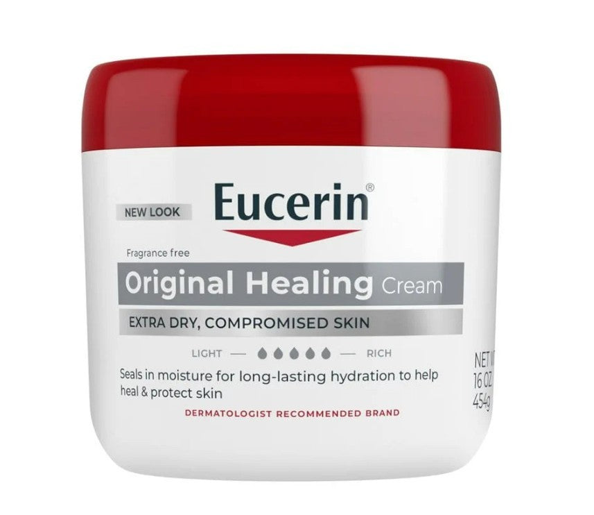 4 Pack Eucerin Original Healing Creme Jar, Unscented, 16 oz