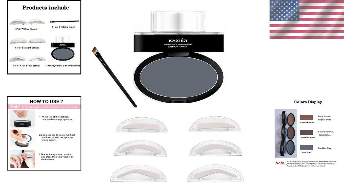 Dark Gray Eyebrow Stamp Kit for Natural, Flawless Makeup