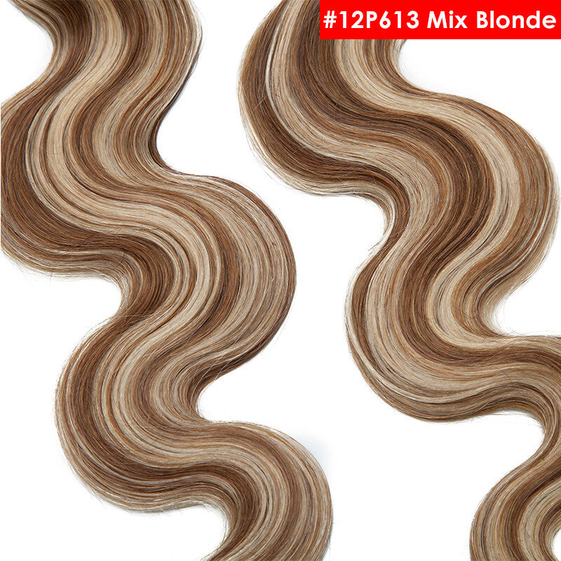 Full Head Thick Tape-In Human Hair Extensions - Remy Wavy Skin Weft