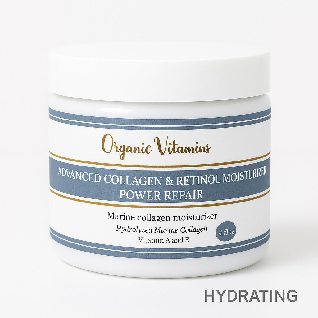 Natural Collagen Face and Body Cream with Retinol Vitamin C E 4oz Anti-Aging