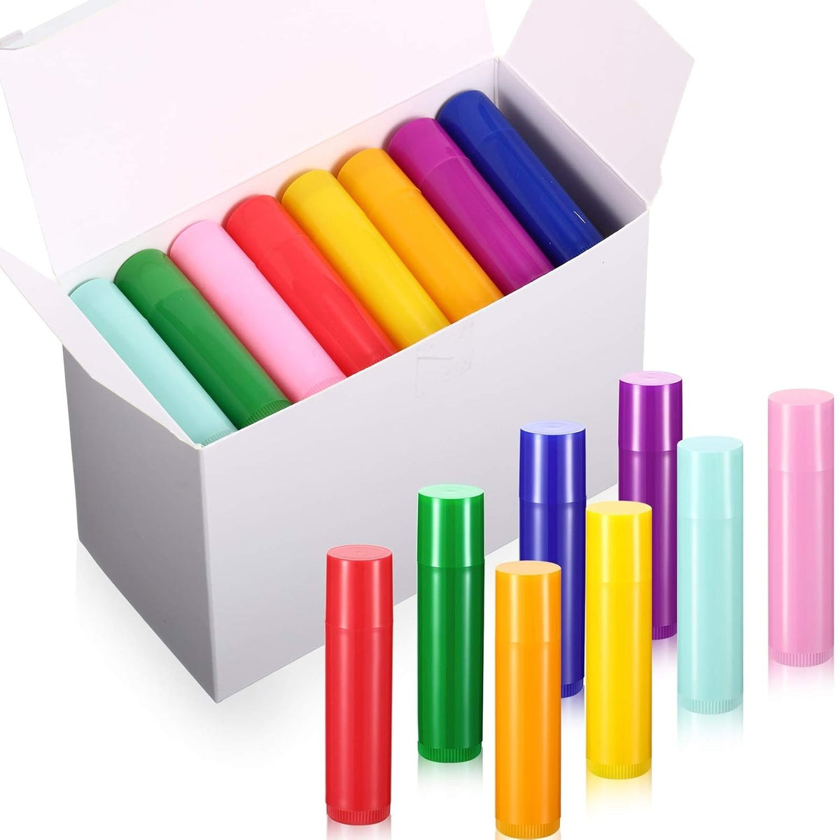 48pcs 5ml Refillable Lip Gloss Tubes with Rotating Caps - Bright Colors