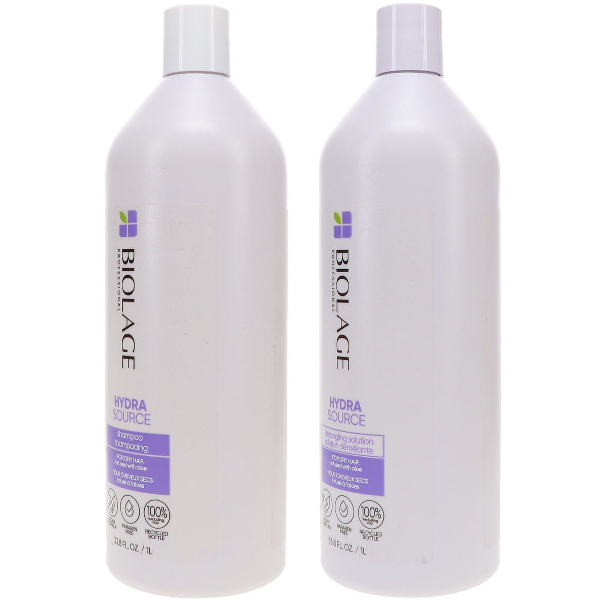 Biolage Hydrasource Shampoo & Detangling Solution Combo Pack - Hydrating Hair Care