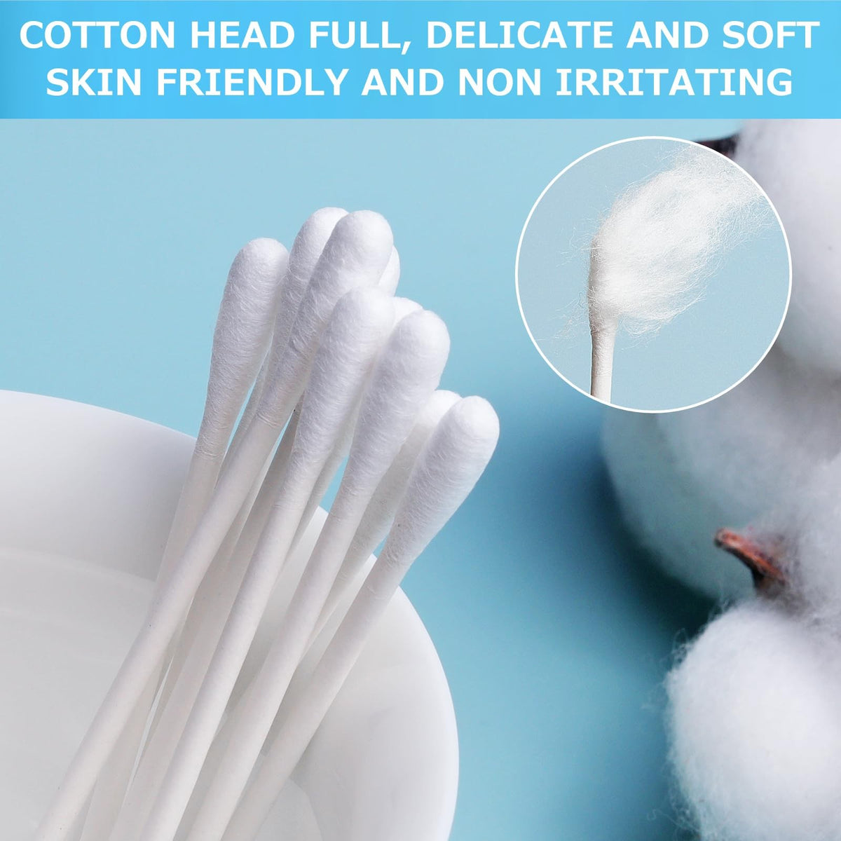 100 Pack Organic Biodegradable Cotton Swabs - Individually Wrapped for Personal & Travel Use