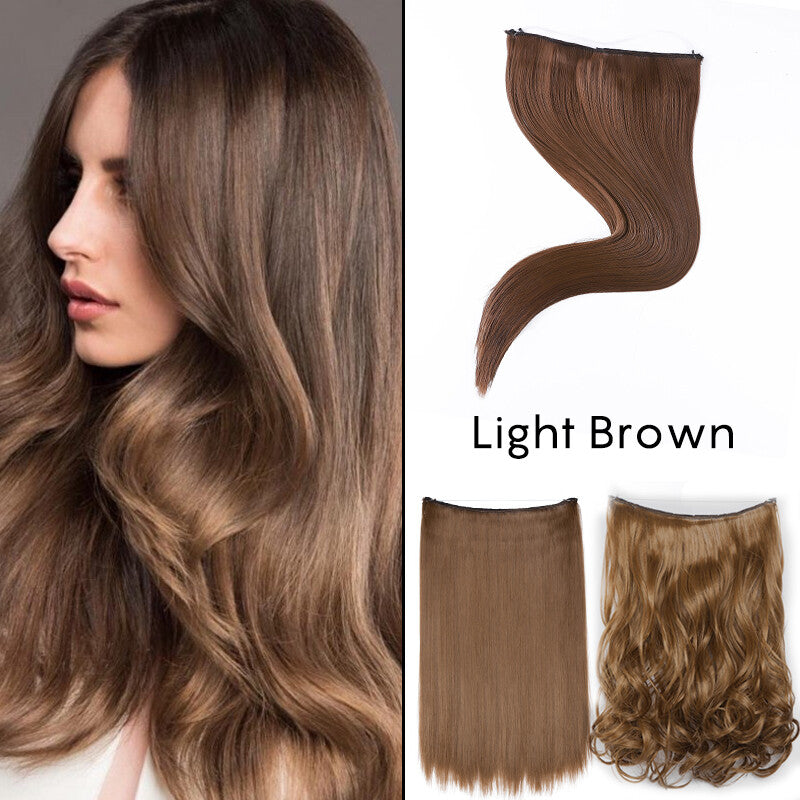Natural Wire-In Hair Extensions Clip-In Nano Ring Hairpiece - Versatile & Easy to Use