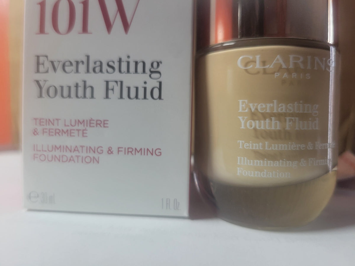 Clarins Everlasting Youth Fluid Foundation 101W 1oz/30ml New in Box