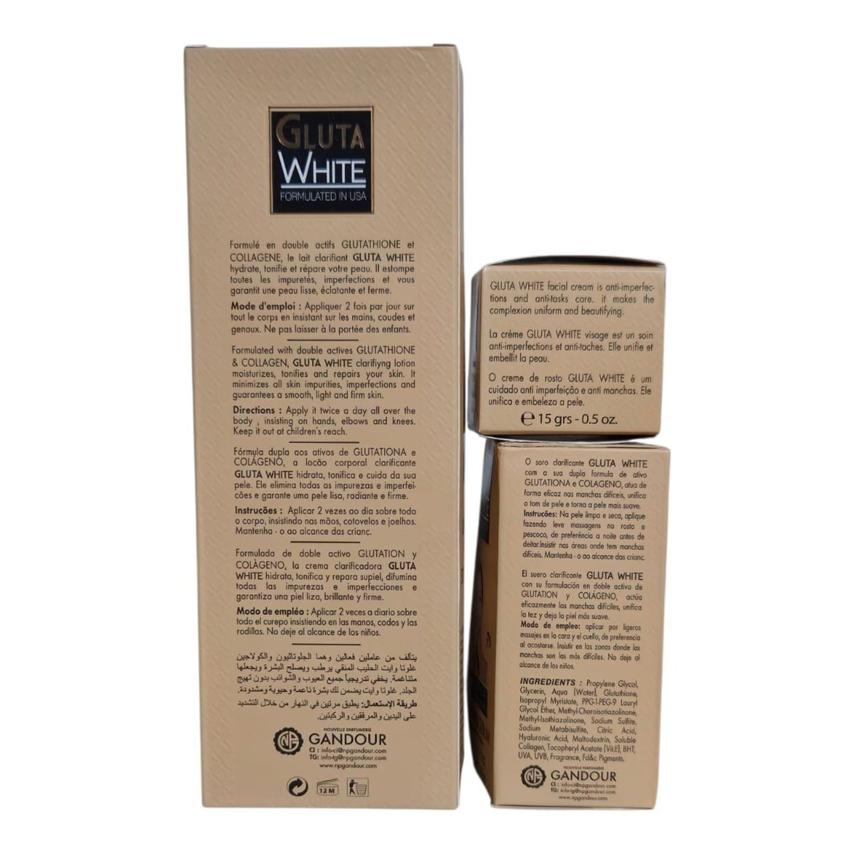 Gluta White Age Defying Lotion with Glutathione & Collagen 250ml - Serum & Cream Set