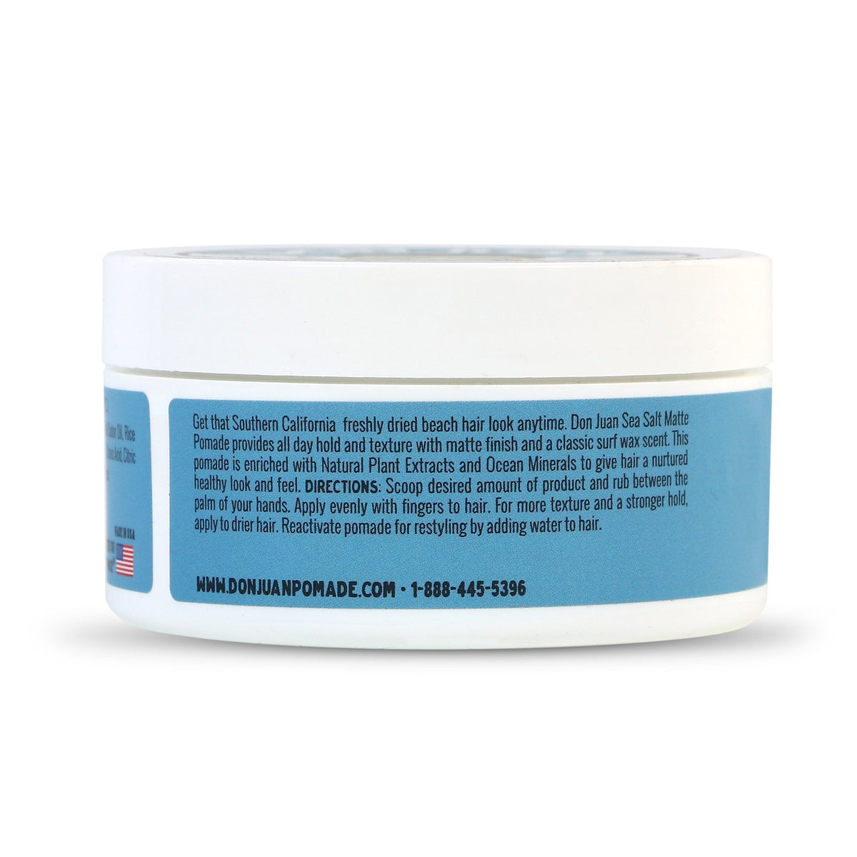 Sea Salt Matte Pomade with Natural Extracts - Medium Hold, 4oz